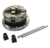Blue Fox Tools 65mm 4 Jaw Self Centering Chuck with Back Plate & T-Nuts | M14 x 1 Thread | For 3" & 4" Rotary Tables
