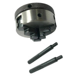 BLUEFOX Revolving Live Centre MT3 with 50mm 3-Jaw Chuck | Hardened Steel Precision Tailstock Centre for Wood Lathe & Metalworking Lathes
