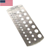 🔧 BLUEFOX TOOLS Stainless Steel Drill Gauge 1/16"–1/2" | Imperial Drill Bit Size Checker by 64ths