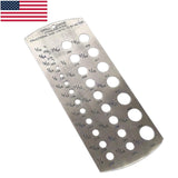 🔧 BLUEFOX TOOLS Stainless Steel Drill Gauge 1/16"–1/2" | Imperial Drill Bit Size Checker by 64ths
