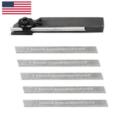 🔧 BLUEFOX TOOLS 8mm Mini Lathe Parting Tool Holder with 6 Pcs M2 HSS Blades – 1.45mm Cut-Off Tool