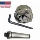 🔧 BLUEFOX TOOLS 2" (50mm) 4-Jaw Independent Lathe Chuck with MT3 Morse Taper Arbor – M14 × 1 Thread