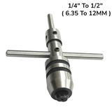 🔧 Piloted Spindle Tap Wrench 1/4" to 1/2" (6.35mm–12mm) | Precision Guided Tapping Wrench with Sliding T-Handle