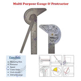Multi-Purpose Protractor Square Rule Center Finder Divider & Drill Point Gauge | Stainless Steel Engineering Measuring Tool