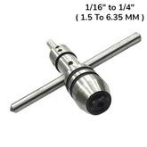 🔧 Piloted Spindle Tap Wrench 1/16" to 1/4" (1.5mm–6.35mm) | Precision Guided Tapping Wrench with Sliding T-Handle
