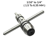 🔧 Piloted Spindle Tap Wrench 1/16" to 1/4" (1.5mm–6.35mm) | Precision Guided Tapping Wrench with Sliding T-Handle
