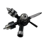 2MT Quad Head Tailstock Turret with Revolving Centre, Die Holder & Drill Chucks – 4-Position Lathe Tool Turret