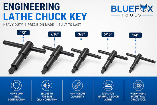 🔧 Engineering Lathe Chuck Key – Heavy Duty Square Head Chuck Spanner | Multiple Sizes | Bluefox Tools