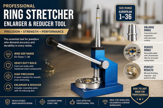 🔧 Jewellers Pro Ring Stretcher Enlarger & Reducer Tool (EU 1–36) | Bench Mounted Ring Sizer Machine – BluefoxTool