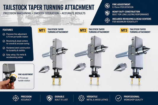 🔧 MT1 / MT2 / MT3 Tailstock Taper Turning Attachment with Revolving & Dead Center