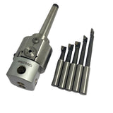 BLUEFOX TOOLS 38MM Precision Adjustable Boring Head with MT1 Shank & 5 Carbide Boring Bars