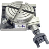 Bluefox 3" (80mm) Rotary Table Horizontal & Vertical HV Milling Table with 4 T-Slot Bolting for Precision Metalworking & CNC Machining Tools – Durable Cast Iron Body