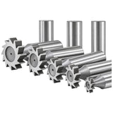 🔧 10PC HSS Woodruff Key Cutter Set with Wooden Stand – 1/2" Shank Keyseat & Keyway Milling Cutters