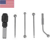 🔧 5PC WIGGLER CENTER FINDER SET – DOUBLE BALL, DISC & POINT ATTACHMENTS | MILLING MACHINE CENTER LOCATOR & ALIGNMENT TOOL