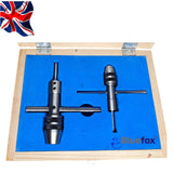 Piloted Tap Wrench Set of 2 with Wooden Box | 1/16"–1/2" Capacity for Drill Press & Lathe | UK STOCK