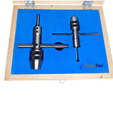 Piloted Tap Wrench Set of 2 with Wooden Box | 1/16"–1/2" Capacity for Drill Press & Lathe | UK STOCK