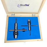 Piloted Tap Wrench Set of 2 with Wooden Box | 1/16"–1/2" Capacity for Drill Press & Lathe | UK STOCK