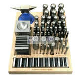 56 Pcs Dapping Punch Set Jumbo Doming & Steel Swage Block Jewelry Forming Kit | UK STOCK