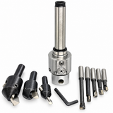 MT3 Boring Head Kit 38mm 1.5" Precision Boring Head with 5 Carbide Boring Bars & 3 Fly Cutters, M12 x 1.75 Drawbar, M14 x 1 Mounting Thread | UK STOCK