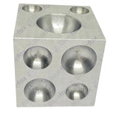Steel Dapping Doming Block 50mm (2") Cube with 18 Half-Sphere Depressions 3.5–39mm | Jewelry Forming Block | Bluefox Tools | UK STOCK