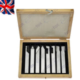 8 Pc HSS Ground Lathe Tool Set 6mm Turning Form Cutting Tools in Wooden Box Bluefox | UK STOCK