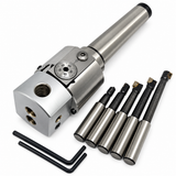 MT3 Boring Head Kit 38mm 1.5" Precision Boring Head with 5 Carbide Boring Bars & 3 Fly Cutters, M12 x 1.75 Drawbar, M14 x 1 Mounting Thread | UK STOCK