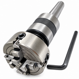 BLUEFOX TOOLS MT3 Live Revolving Tailstock Center with 70mm 4-Jaw Independent Lathe Chuck, M14 x 1 Thread, Ball Bearing Center for Metal Lathe | UK STOCK