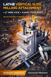 Lathe Vertical Slide Milling Attachment with 2" Mini Vice + 4-Way Toolpost (Boxford/Southbend Type)