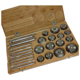 Valve Seat HCS Cutter Set 15 Pcs | High Carbon Steel Engine Valve Seat Cutters | With Arbor, Pilots & T-Handles | Wooden Box |