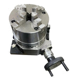 4" Rotary Table with 100mm 4 Jaw Self Centering Chuck & Backplate | Horizontal Vertical Milling Set | DE