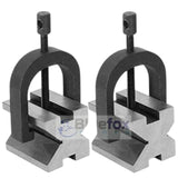 Präzisions-Vee-Blöcke & Spannpratzen-Set | Passgenaues Paar 1-1/2" x 1-1/2" x 2" gehärteter Stahl | LAGER GROSSBRITANNIEN