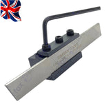 12mm Lathe Parting Off Tool Holder | T-Type Clamp with 1/8" x 3/4" x 6" HSS Blade | UK STOCK