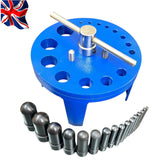 Gasket Punch Table Set 6-38mm | 16 Punch Easy Hole Punching Kit for Gaskets, Rubber & Sheet Materials | UK STOCK