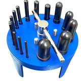 Gasket Punch Table Set 6-38mm | 16 Punch Easy Hole Punching Kit for Gaskets, Rubber & Sheet Materials | UK STOCK