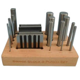 17 Pcs Steel Swage Block & Forming Punch Set with Stand | Jewelry Forming & Shaping Tools | Bluefox Tools | DE