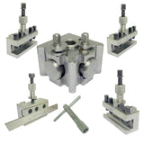 T51 Quick Change Tool Post Set 5 Piece with Standard, Boring & Parting Holders | 16mm Capacity | Bluefox Tools | UK STOCK