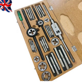 BSF Tap and Die Set 1/4"–3/4" British Standard Fine Thread | 33 Piece Carbon Steel Kit in Wooden Box | Bluefox Tools | UK STOCK