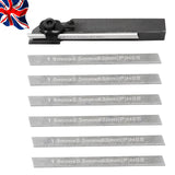 10mm Mini Lathe Cut Off Parting Tool Holder with 6 M2 HSS Blades | 10 x 10 x 75mm | Bluefox Tools | UK STOCK