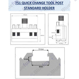 3 Pack T51 T1 Quick Change Tool Holders | 16mm Capacity for Boxford & Small Harrison Lathes | Bluefox Tools | UK STOCK
