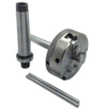 65mm (2-1/2") 3-Jaw Mini Lathe Chuck with MT1 & MT2 Arbors | M14 x 1 Thread | Self-Centering | Bluefox Tools | DE