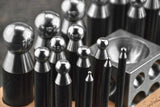 Jewellers 25 Piece Doming Block & Punch Set | Steel Dapping Set for Jewellery & Metal Forming | DE