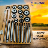 12 Piece Valve Seat & Face Cutter Set with Guides & Handles | Vintage Car & Motorcycle Engine Repair Kit | DE