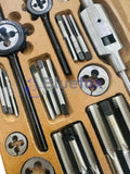 BSF Tap and Die Set 1/4"–3/4" British Standard Fine Thread | 33 Piece Carbon Steel Kit in Wooden Box | Bluefox Tools | UK STOCK