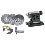 BlueFox Tools Indexing Plate Set with Double Bolt Tailstock for HV4 & HV6 Rotary Tables | Dividing Plates & Adjustable Tailstock Kit