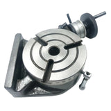 BlueFox Tools 4" (100mm) Precision Rotary Table | MT2 Bore | 3 Slot Horizontal Vertical Milling Rotary Table with Quick Release Indexing
