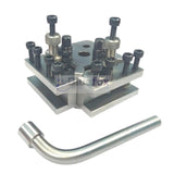 BlueFox Tools T37 5 Piece Quick Change Toolpost Set | 2 Standard Holders, Boring Vee & Parting Tool Holder | For Myford Lathes
