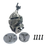 BlueFox Tools 3" (75mm) Tilting Rotary Table with 65mm 3 Jaw Self Centering Chuck & Backplate | 0–90° Milling Machine Rotary Table