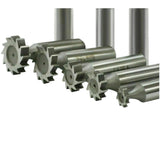 10 Piece HSS Woodruff Key Cutter Set with Wooden Stand | Keyseat Milling Cutters 1/2" Shank | DE