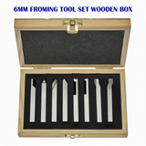 8 Pc HSS Lathe Form Tool Set 6 x 6 x 63mm | M2 Grade High Speed Steel Turning, Boring & Threading Tools with Wooden Box