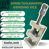 BLUEFOX Premium Toolmakers Grinding Vise 2-3/8" (60mm) Precision Hardened Steel Grinding Vice | Ground V-Way | Inspection, Jig Boring & Surface Grinding